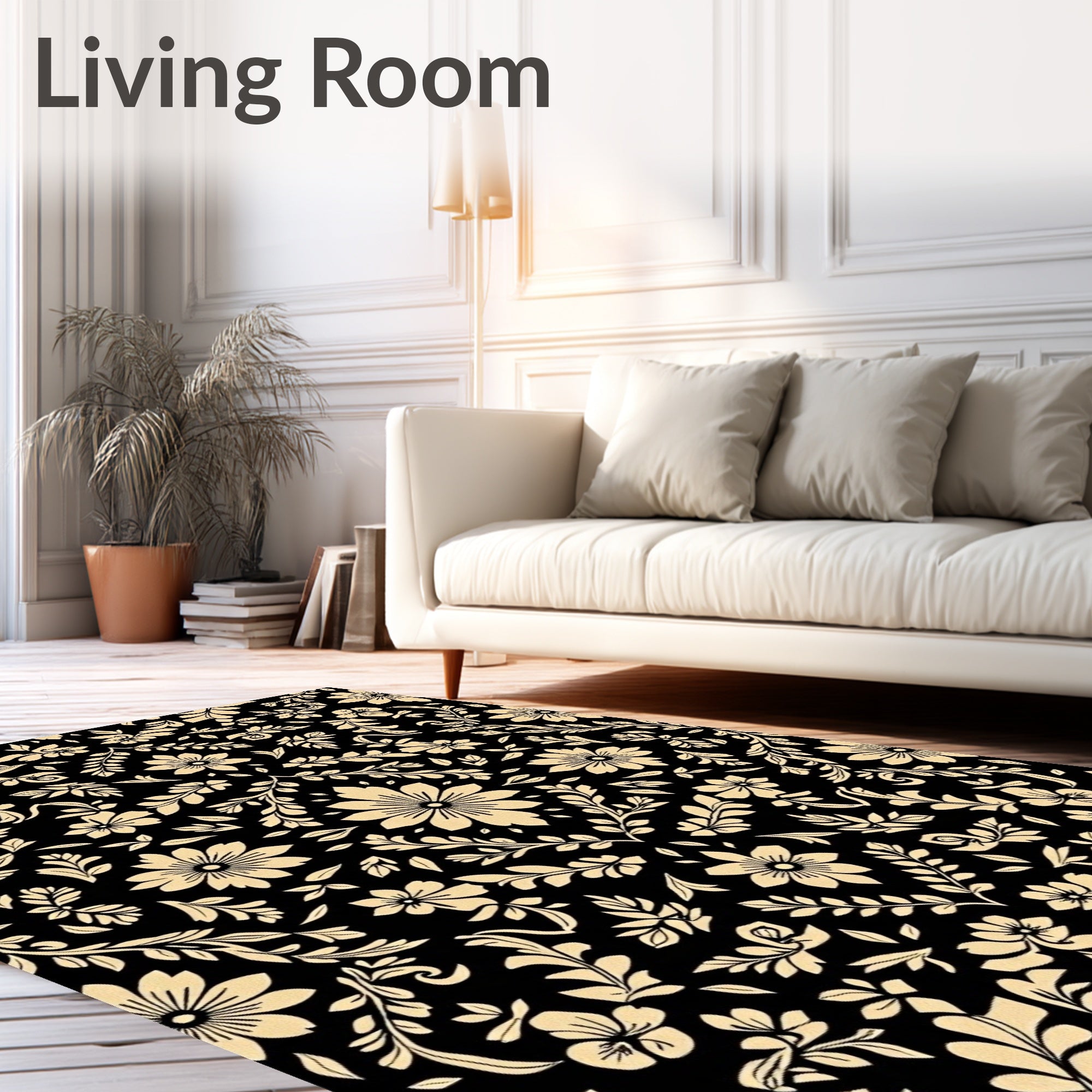 Vintage Floral Damask Pattern Rug