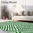 Modern Green Geometric Design Rug