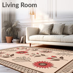 Folk Art Floral Botanical Collection Rug