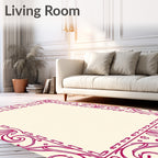 Ornate Flourish Pink Pattern Rug