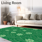 Verdant Floral Vine Pattern Rug