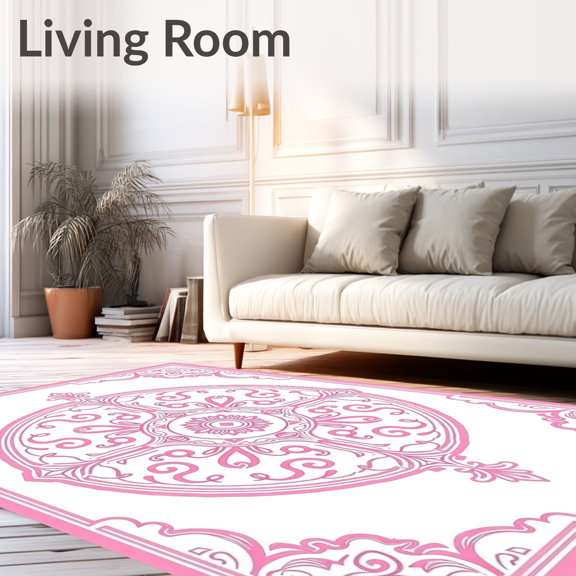 Ornate Mandalas Pink Pattern Rug
