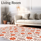 Vintage Floral Branch Pattern Rug