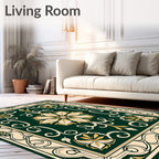 Intricate Floral Scrollwork Pattern Rug