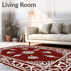 Elegant Floral Medallion Bordered Design Rug