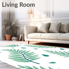 Leafy Greenery and Drops Pattern Rug