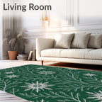 Winter Branch Snowflake Pattern Rug