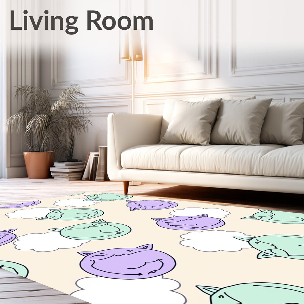 Cheery Cat Cloud Pattern Rug