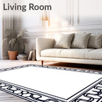 Ornate Linear Geometric Frame Design Rug