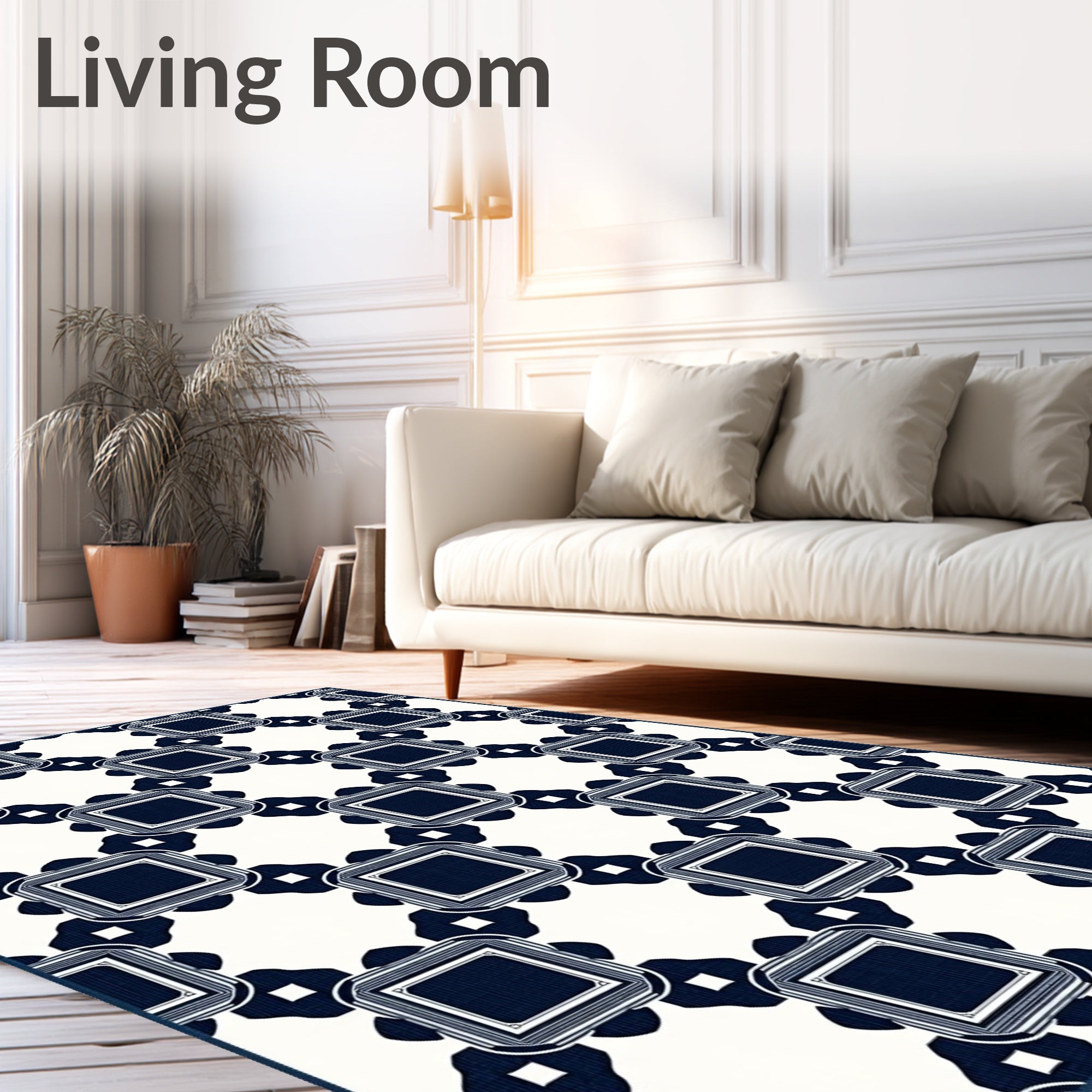 Classic Square With Motif Design Rug