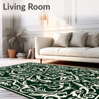 Intricate Cream Floral Damask Rug