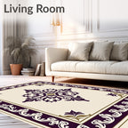 Elegant Floral Scrollwork Motif Rug