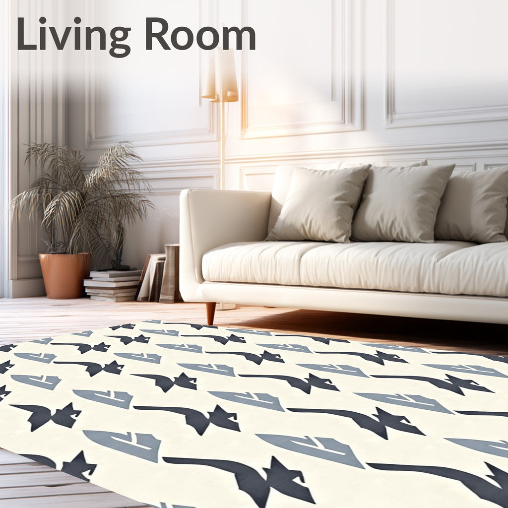 Geometric Bird And Shield Pattern Rug