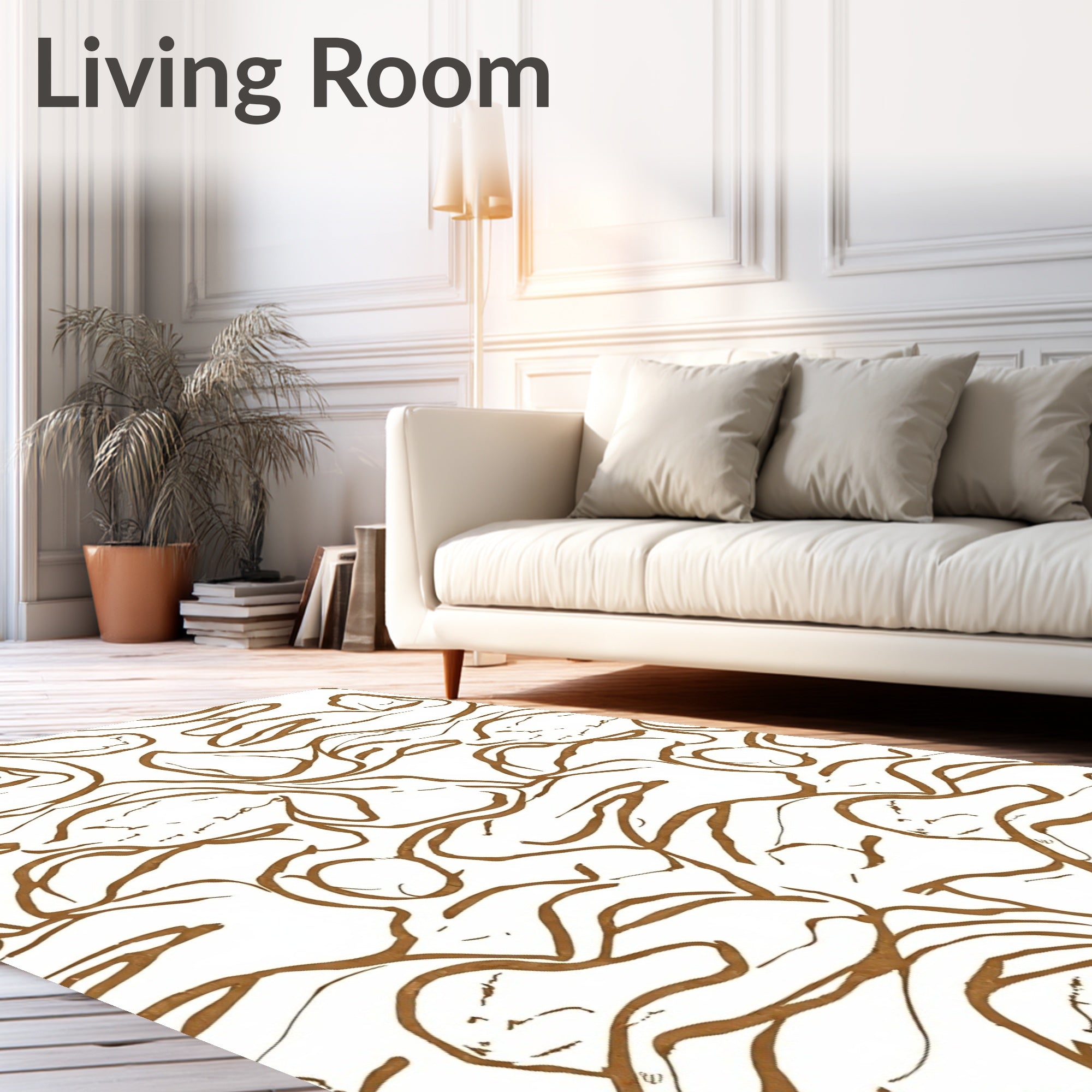 Abstract Organic Line Pattern Rug
