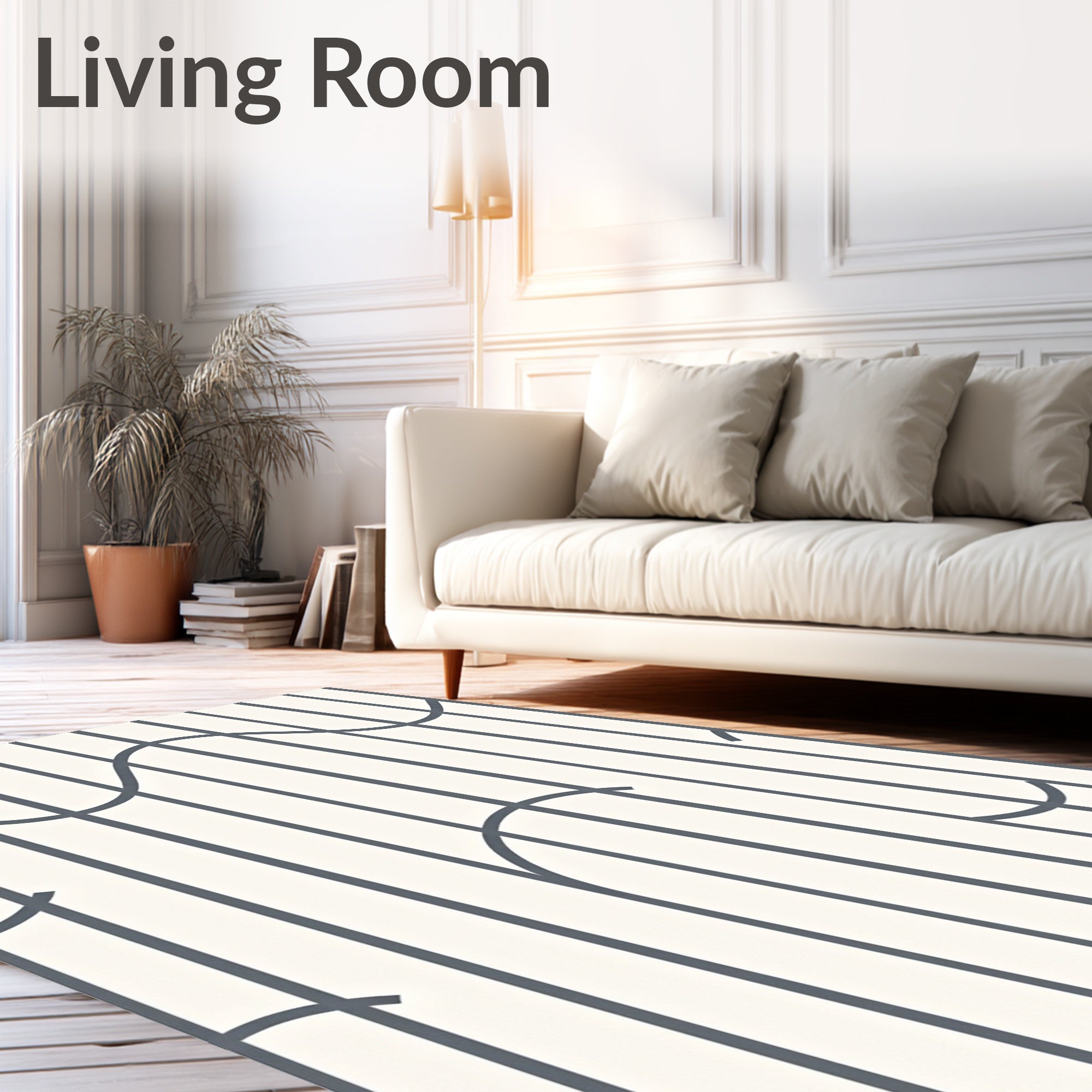 Striking Parallel Lines Curves Pattern Rug
