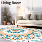 Geometric Floral Mandala Sun Design Rug