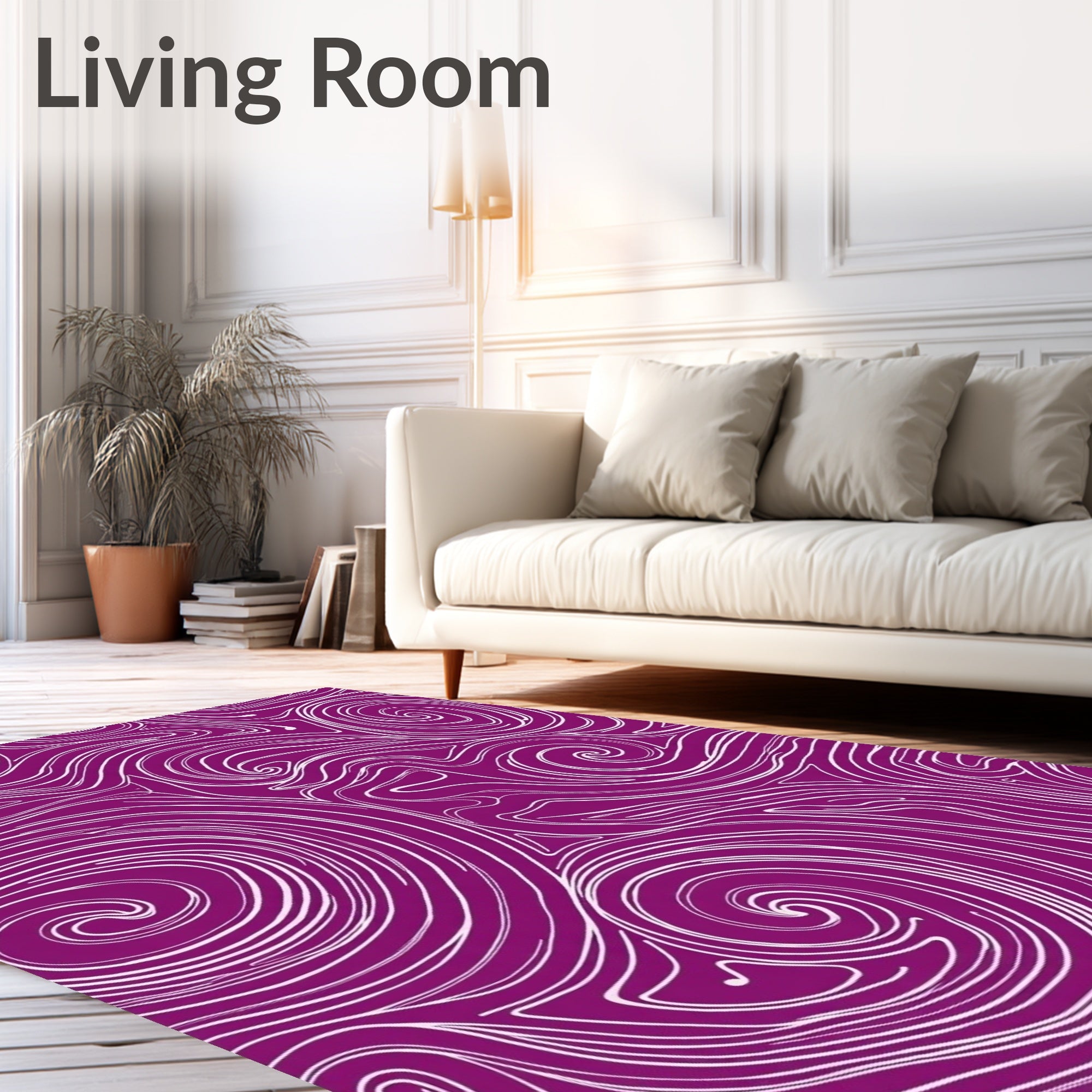 Abstract Swirls Vibrant Pattern Rug