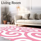 Pink Swirl Pattern Rug