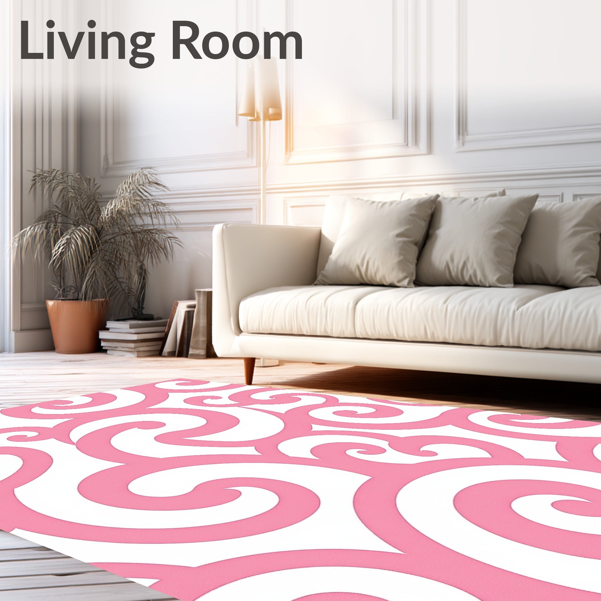 Pink Swirl Pattern Rug