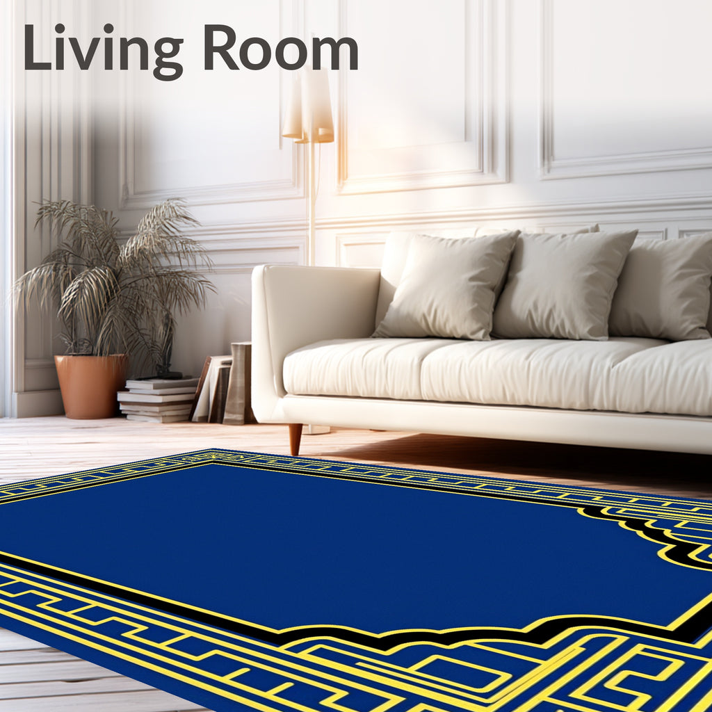 Ancient Greek Key Border Design Rug