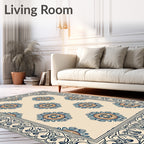 Classic Floral Medallion Border Design Rug
