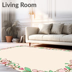 Floral Branch Pink Petal Design Rug