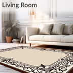 Elegant Arabesque Border Pattern Rug