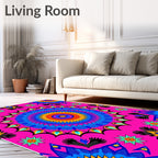 Vibrant Mandala Geometric Pattern Rug
