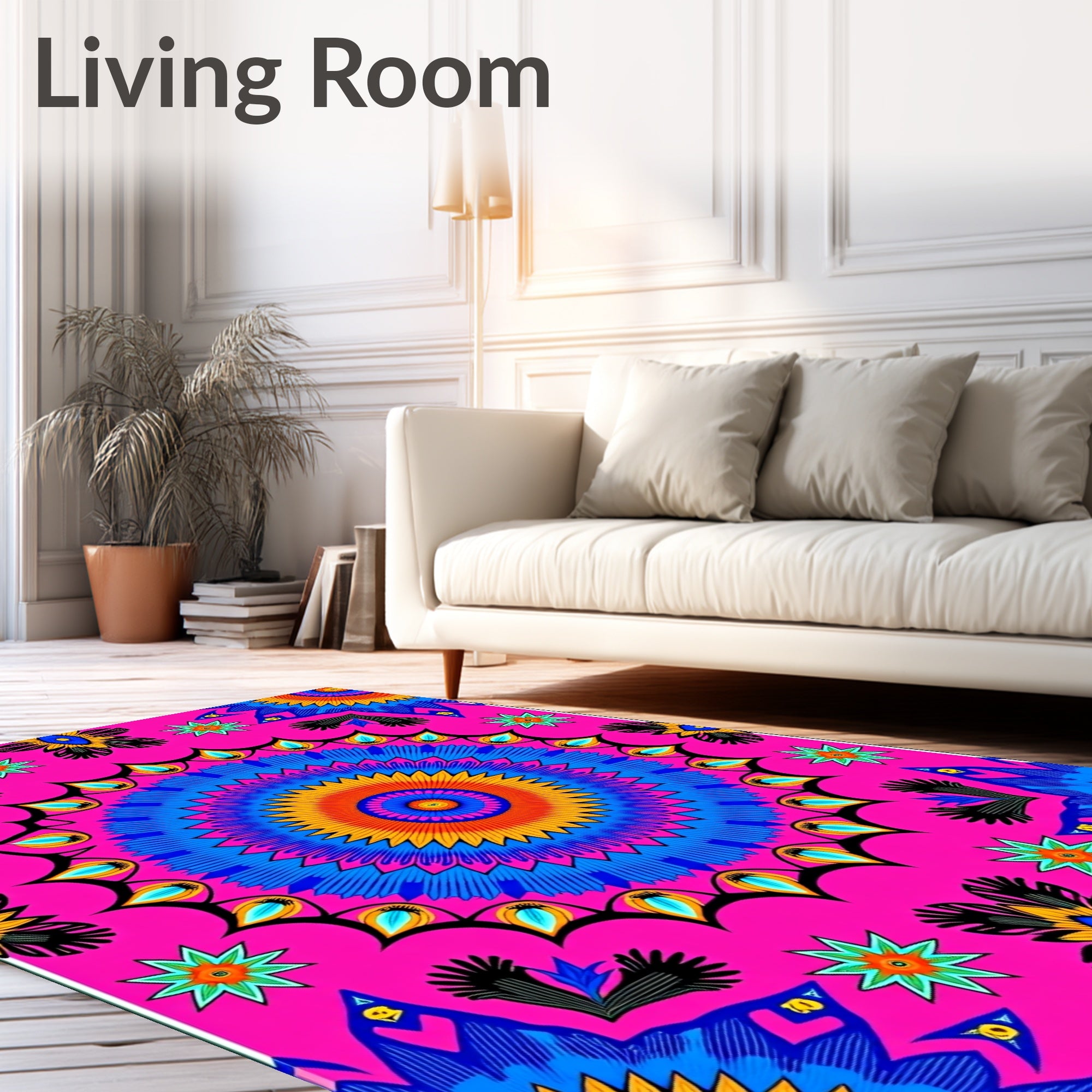 Vibrant Mandala Geometric Pattern Rug
