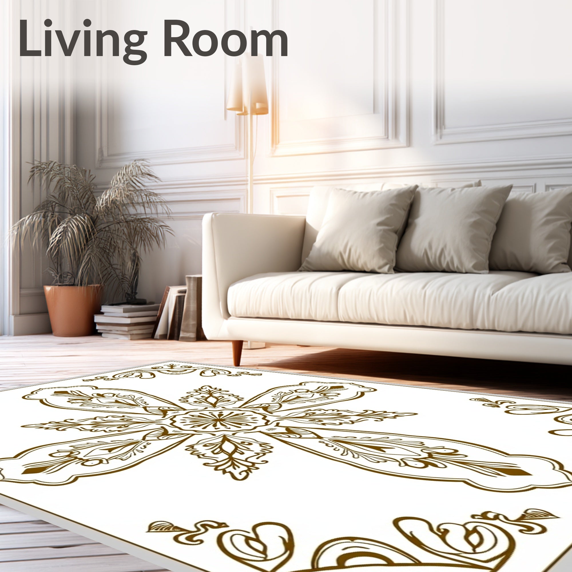 Elegant Floral Botanical Inspired Rug