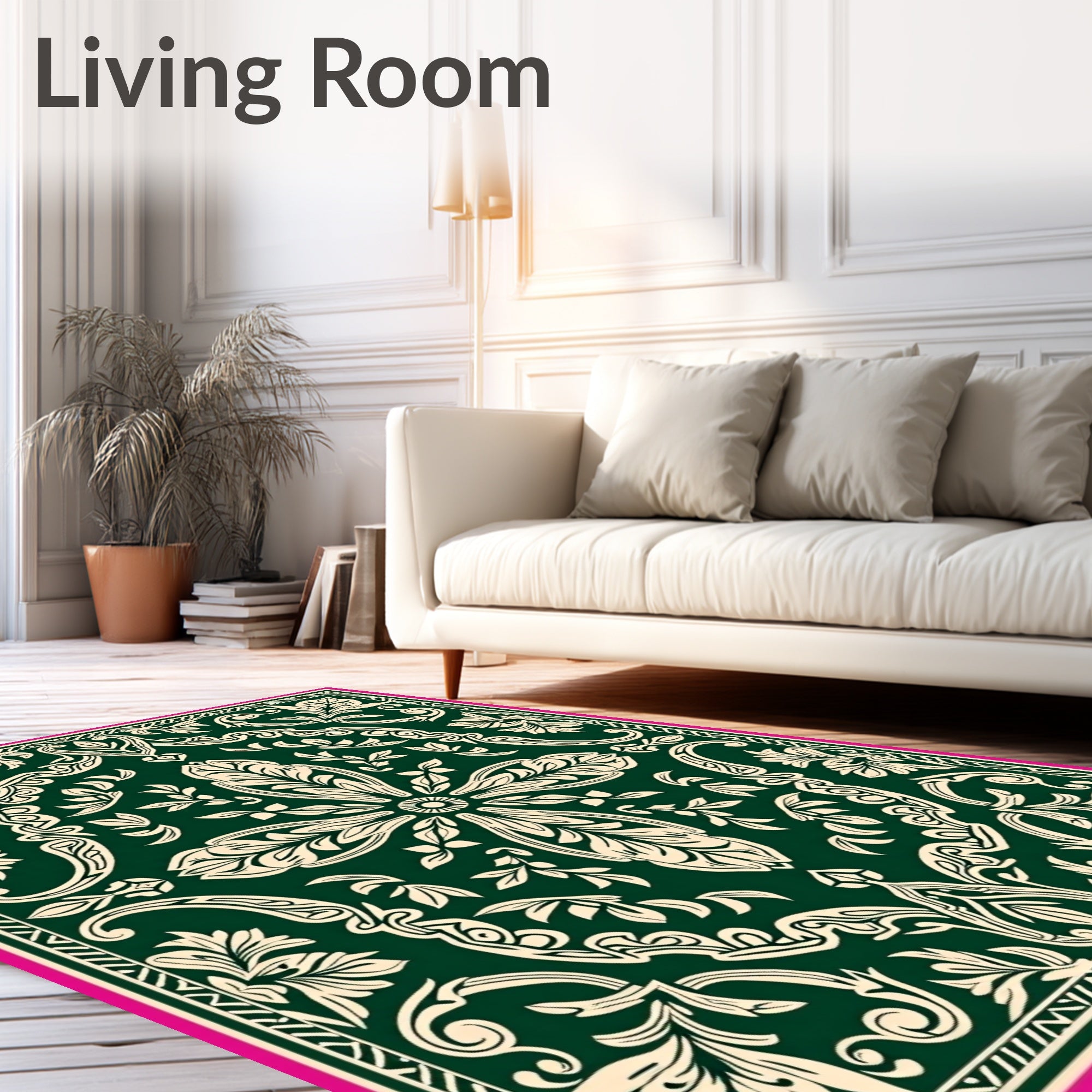 Ornate Floral Symmetry Pattern Rug