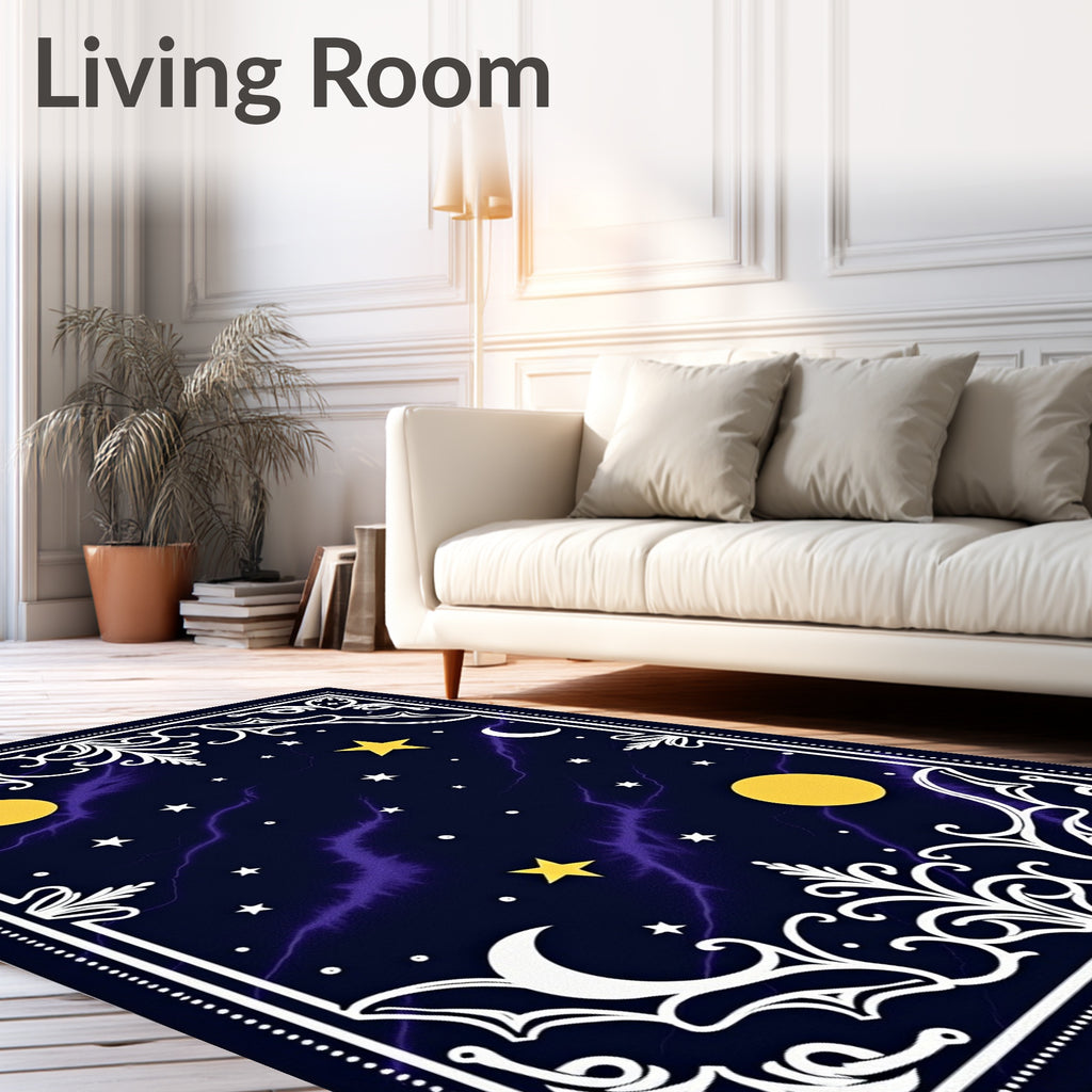 Celestial Night Sky Pattern Rug