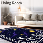 Celestial Night Sky Pattern Rug