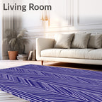 Indigo Chevron Stripe Pattern Rug
