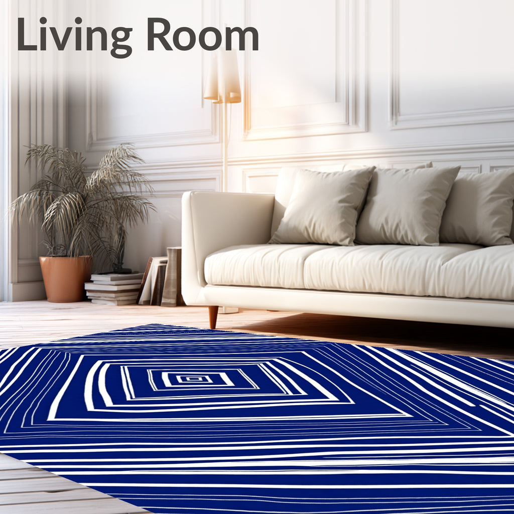Concentric Diamond Stripes Design Rug