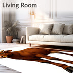 Rich Brown Cow Portrait Whimsical Rug