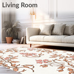 Delicate Floral Branch Pattern Rug