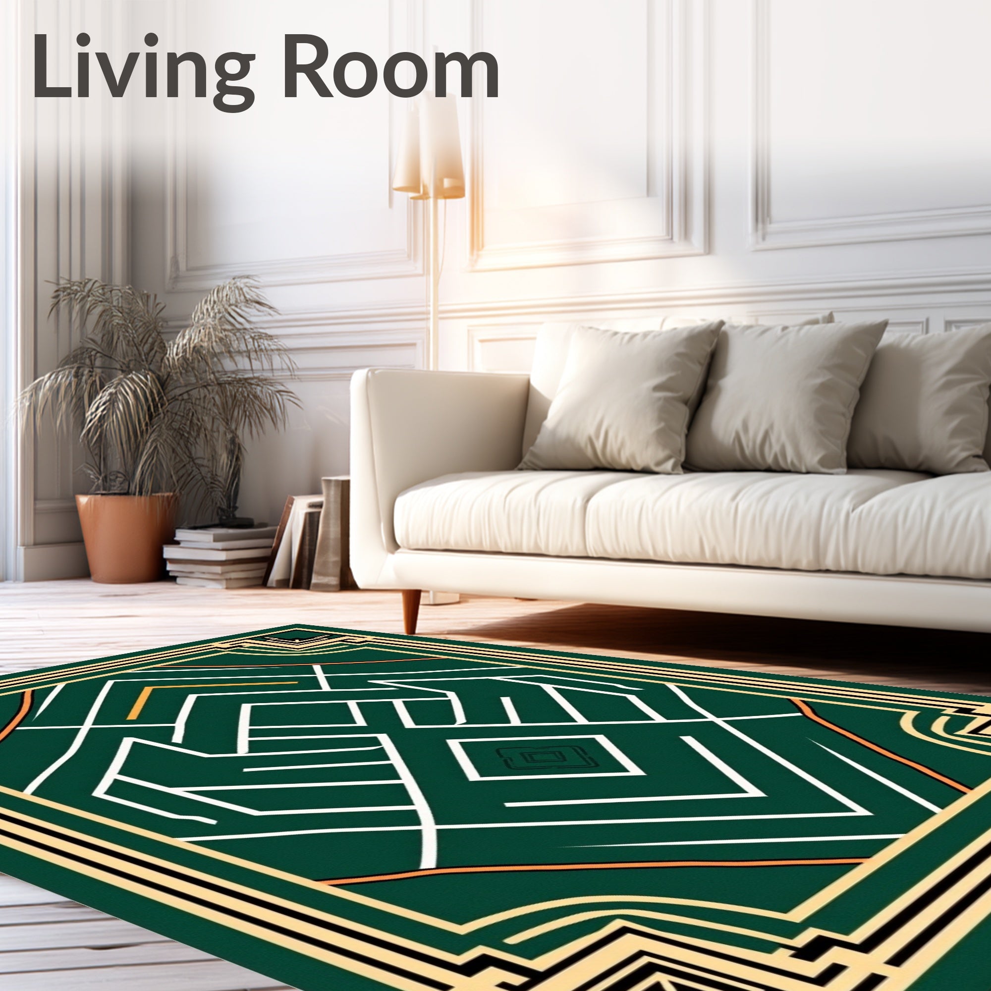 Art Deco Geometric Lines Rug