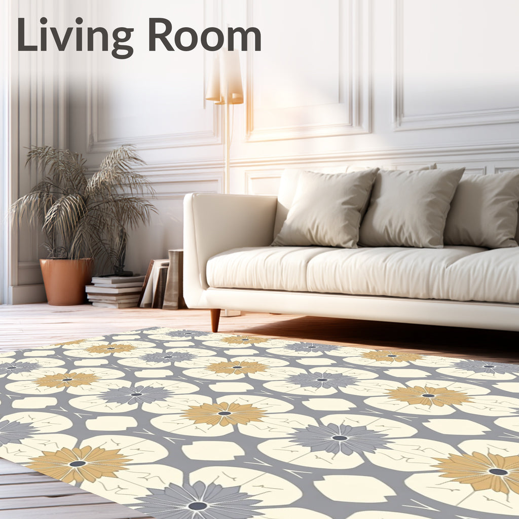 Geometric Floral Pattern Design Rug