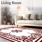 Intricate Floral Corner Medallion Rug