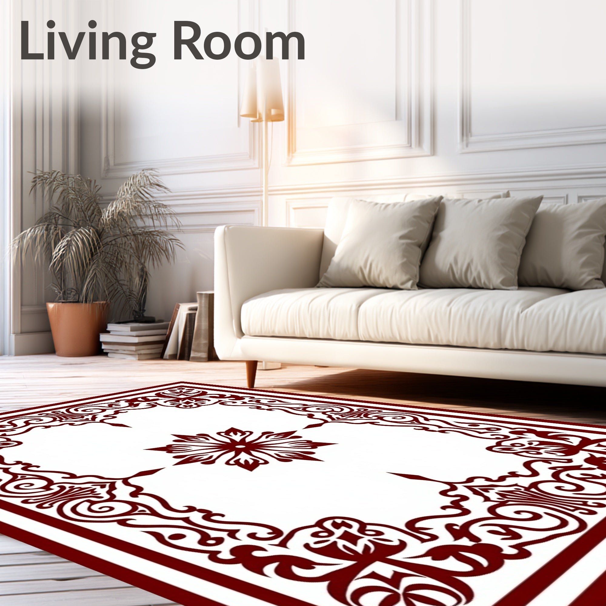 Intricate Floral Corner Medallion Rug