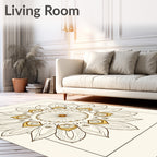 Mandala Floral Outline Abstract Pattern Rug