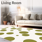 Olive Circles Pattern Design Rug