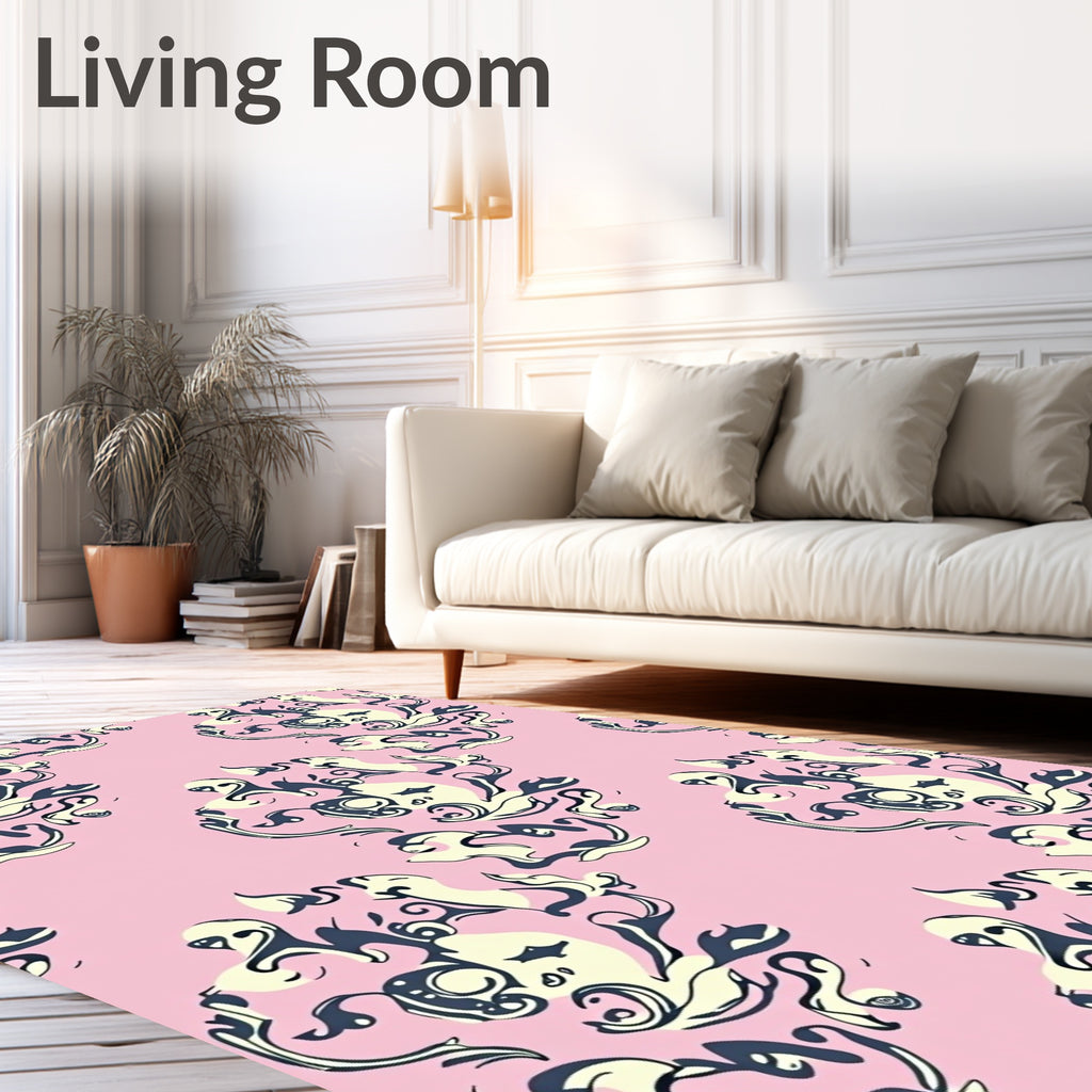 Abstract Swirls Baroque Pattern Rug