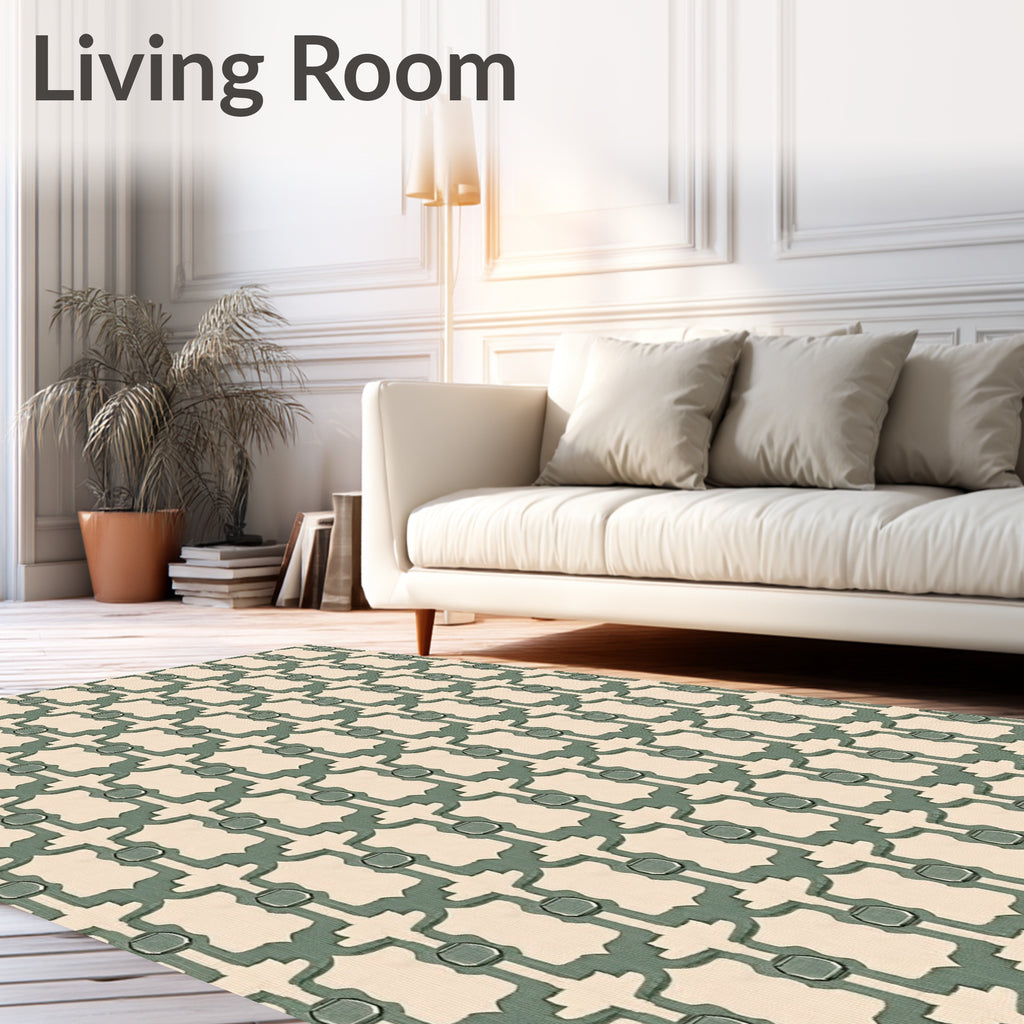 Savannah Gold Geometric Links Rug