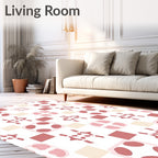 Art Deco Pink Geometric Pattern Rug
