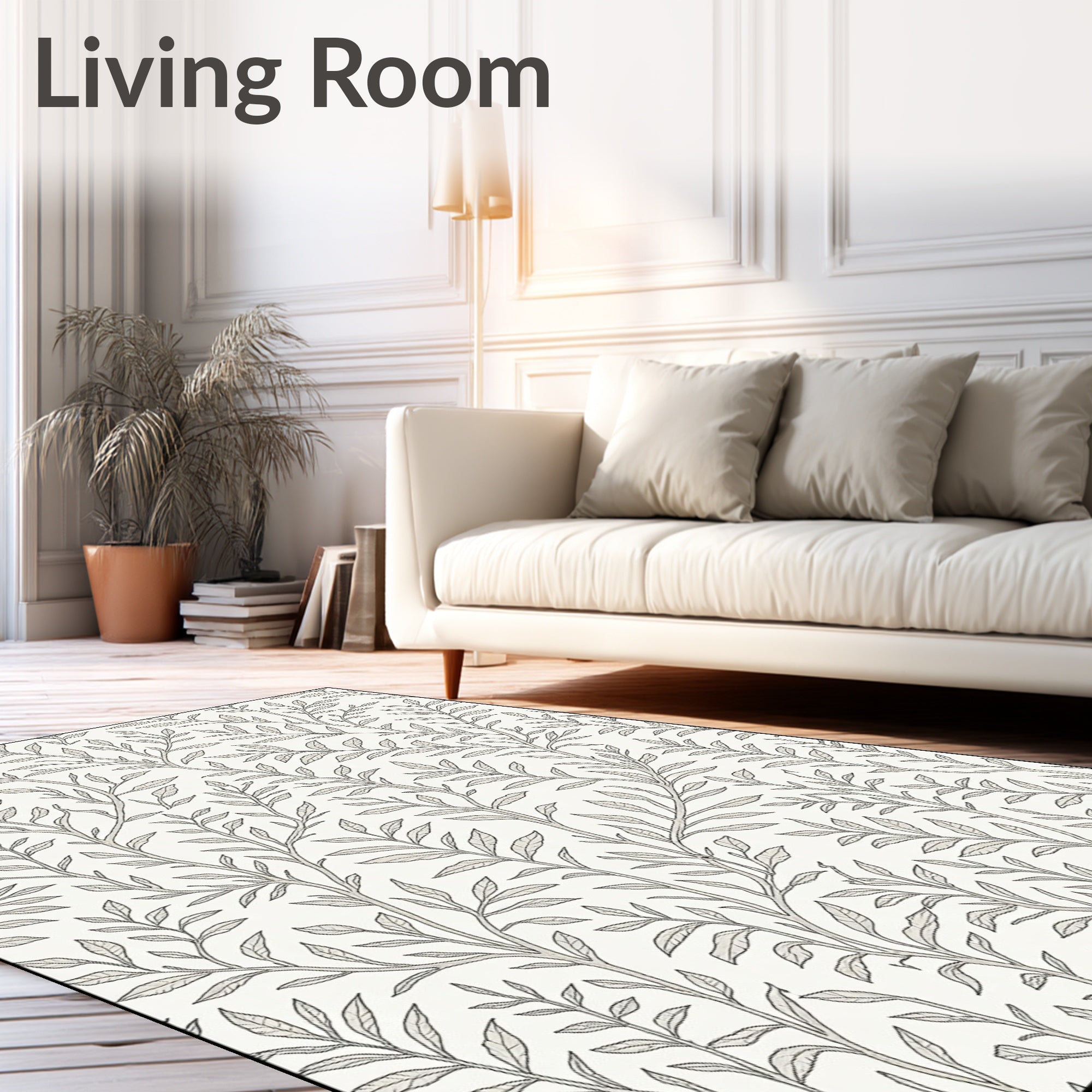 Delicate Vine Botanical Pattern Rug