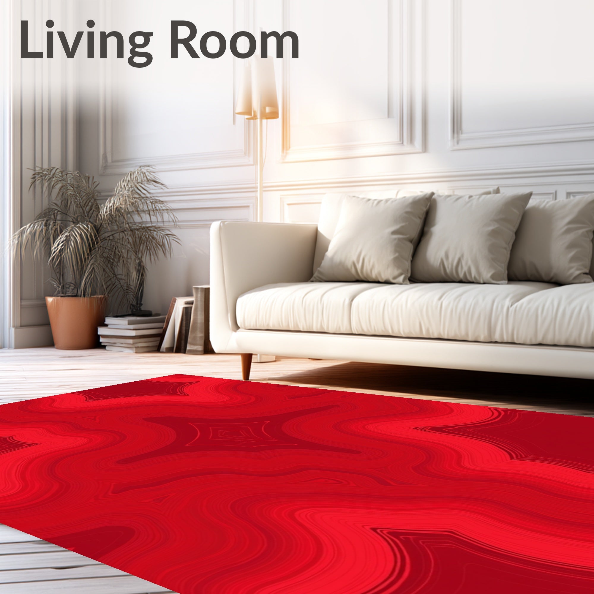 Radiant Red Agate Swirls Rug