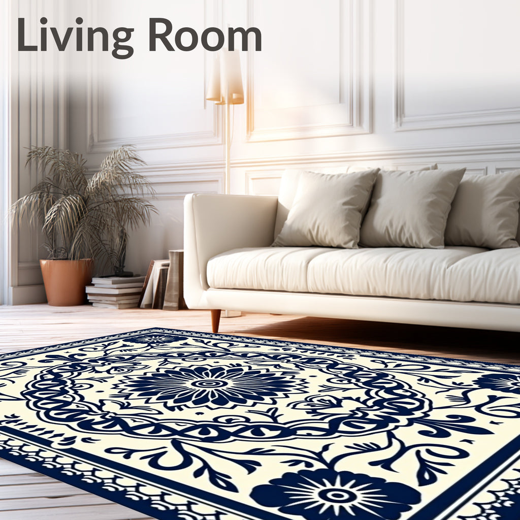 Floral Medallion With Contained Vines Rug