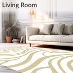 Sandy Beige Wavy Line Pattern Rug